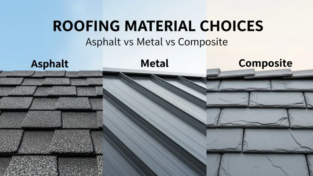 Roofing Material Choices: Asphalt vs Metal vs Composite