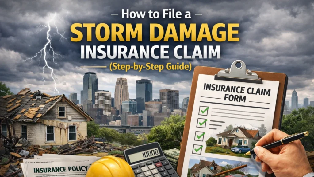 Minneapolis storm-damaged roof